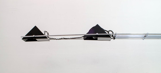 Image 1 of Mid Century Modern Italienische Stehleuchte aus Stahl und Travertin, 1970er Jahre