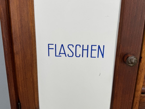 Image 1 of Antique kitchen cabinet with porcelain drawer plates | ca. 1900-1930