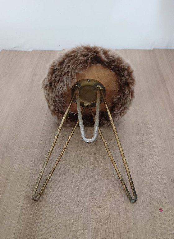 Long-haired Fifties Stool – Metal, Textile (photo 6 of 7)