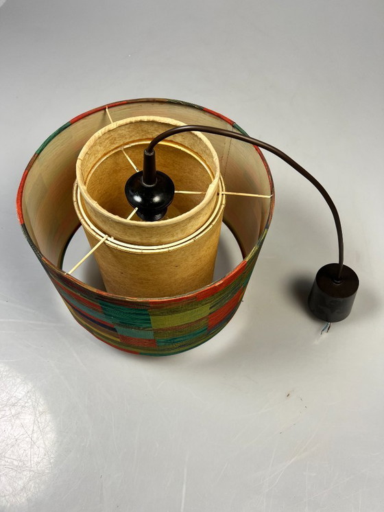 Image 1 of Vintage Hanglamp Met Gekleurde Kap, Duitsland 1970's