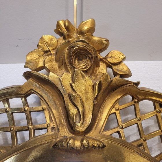 Image 1 of Espejo convexo “Witch mirror”, marco en bronce dorado, 50’s – Francia