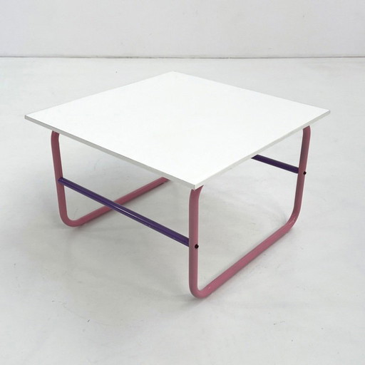 Buisvormige salontafel in paars en roze, jaren 80