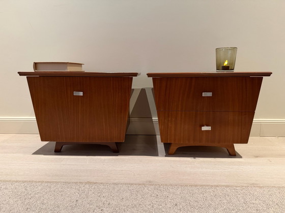 Vintage Teak Nightstands Mid-Century Set of 2, Wood, Brown (photo 2 of 7)