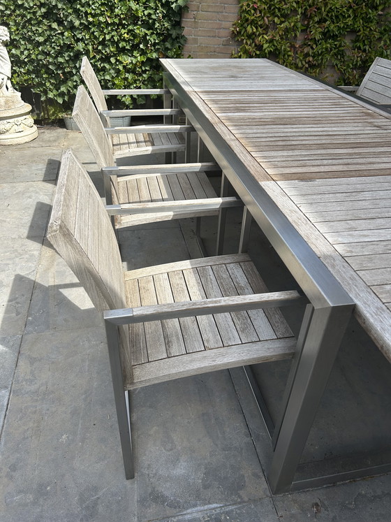 Image 1 of Beautiful Royal Botania garden set (6 pp) in stainless steel with teak