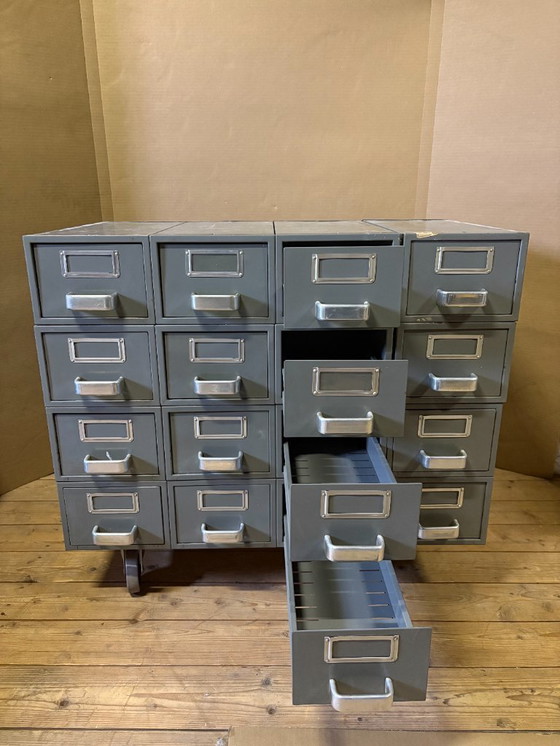 Image 1 of Vintage metalen archiefkastjes