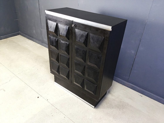 Image 1 of Mobile bar brutalista nero d'epoca, 1970