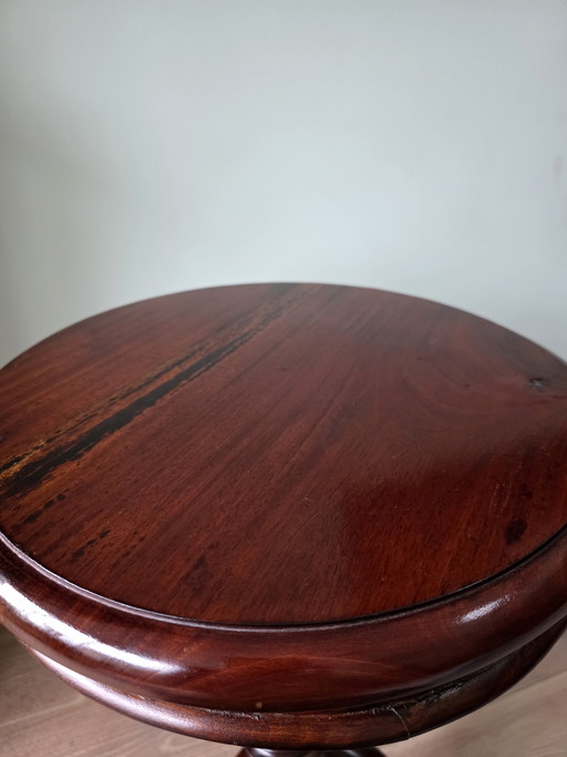 Elegante mahonie tripod wijntafel vintage
