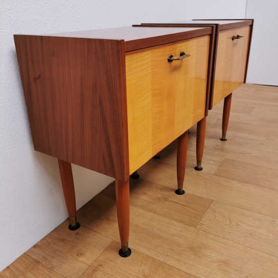 Image 1 of Vintage Mid - Century Nightstands, Side Cabinets, Side Tables Set Price