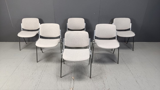 Image 1 of Vintage Dsc 106 Side Chairs By Giancarlo Piretti For Castelli, Set Of 6