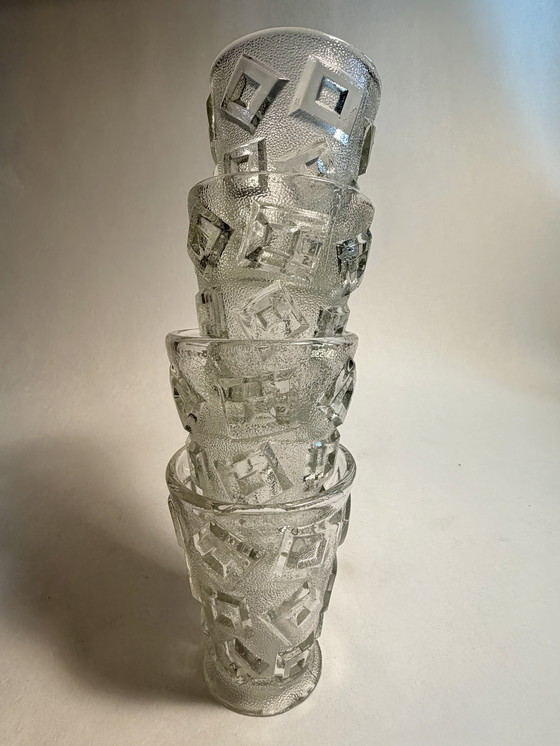 Image 1 of 4x Libochivice Art Deco glazen 