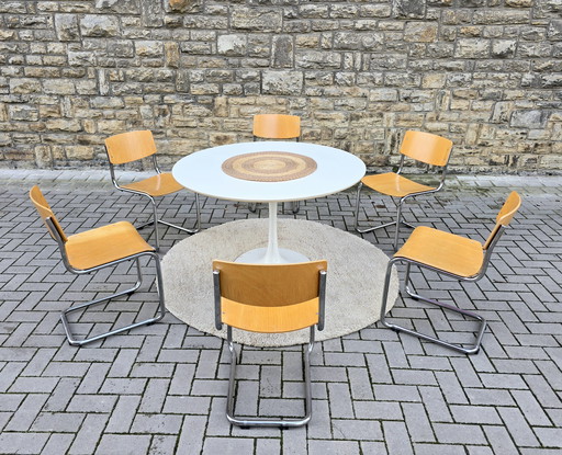 Thonet S 43 stoelen, Bauhaus-stijl, Mid-Century Modern, jaren 60, 70, 50, 30, Vintage