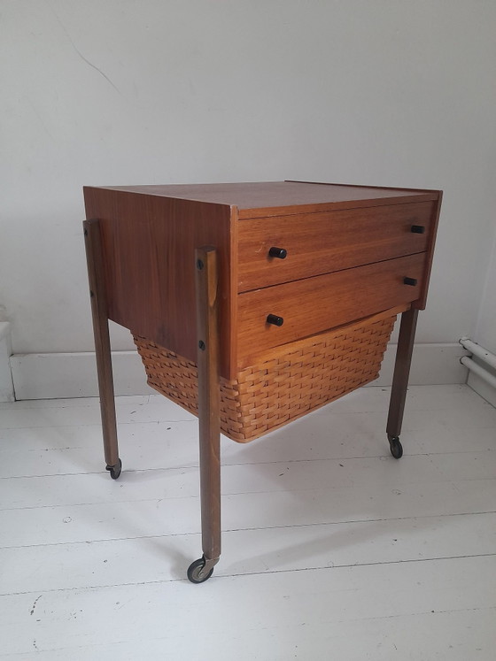 Small Scandinavian Teak Sewing Cabinet 60s – Storage cabinet, Wood (photo 3 of 8)