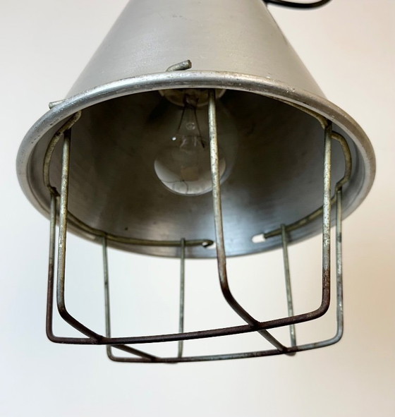 Image 1 of Grey Industrial Aluminium Cage Pendant Lamp, 1970s