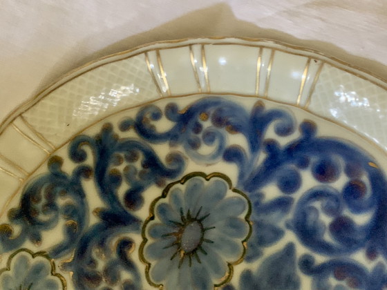 Grote Bernardaud Limoges schaal - "Versailles" model - 31 cm - Polychrome en gouden decoratie - 1900-1927 (photo 23 of 30)