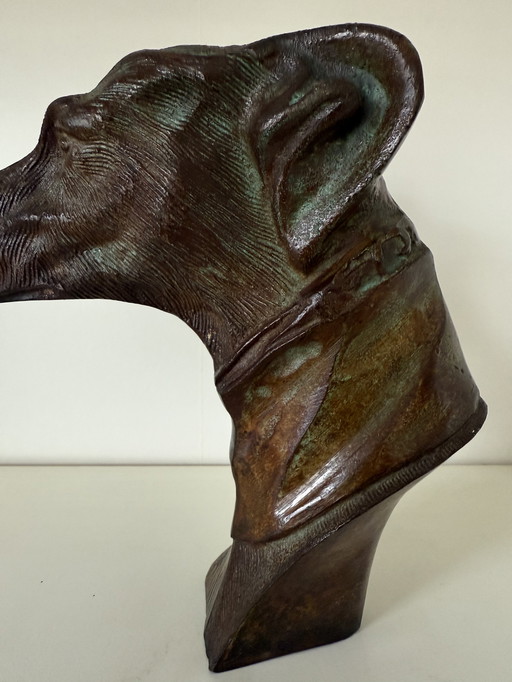 Bronze sculpture greyhound/winddog