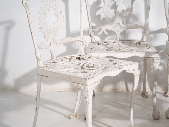 Table et chaises de jardin vintage blanches (c.1950). Ensemble de 5 pièces – Ensembles de jardin, Aluminium (photo 39 of 40)