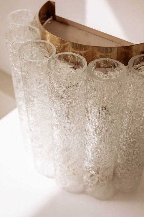 Lampada da parete vintage Doria Leuchten con tubi in vetro ghiaccio – Applique, Glass, Metal (photo 3 of 8)