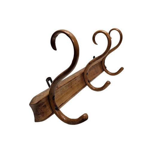 Antiek Thonet wandkapstok van gebogen beuken, begin 1900