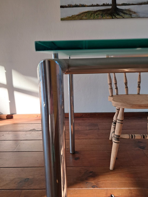 Image 1 of Matglazen eettafel van de Bijenkorf