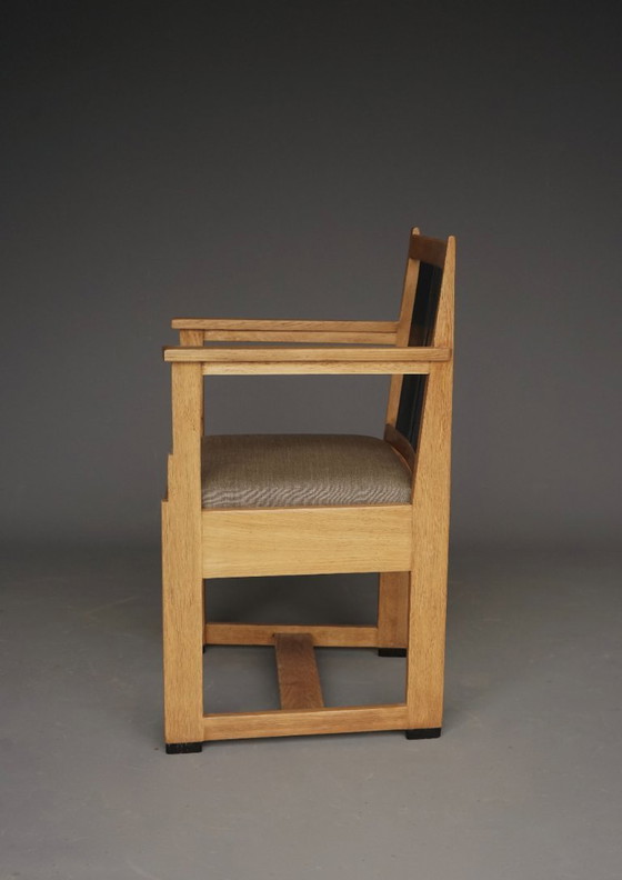 Image 1 of Fauteuils Art Déco en chêne, par Henk Wouda, années 1920, lot de 2