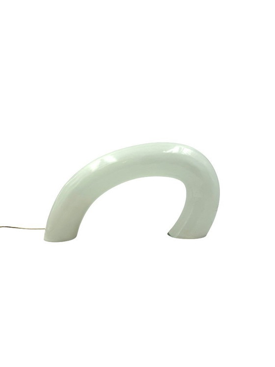 Image 1 of Witte Murano Glas Sculpturale Lamp, Barbini Italië 1970
