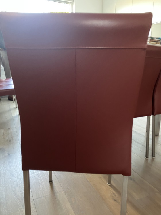 Image 1 of 8 bordeauxrote Ledersessel