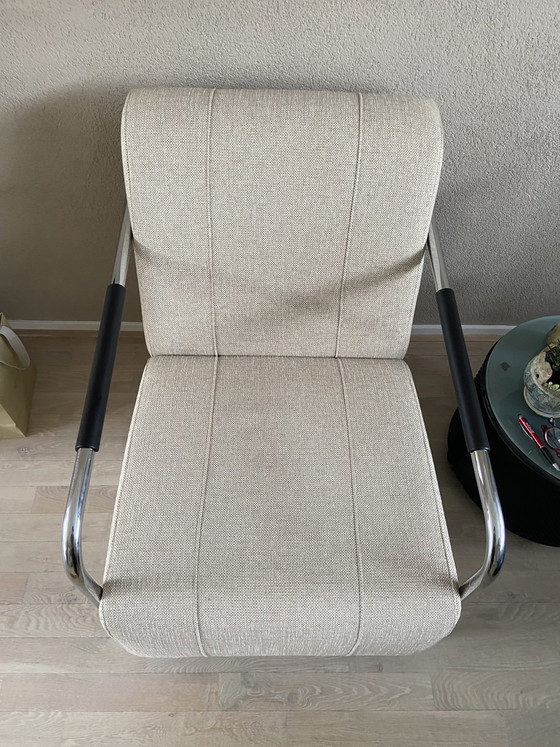 Image 1 of 2 Sessel mit Stahlgestell und Bouclé-Polsterung