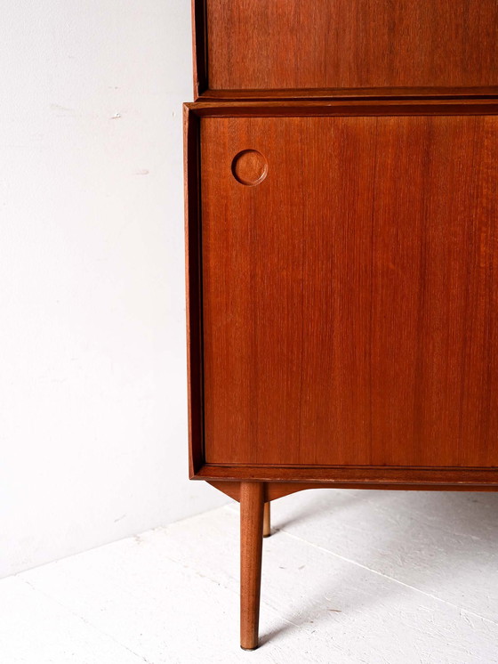 Image 1 of Danish Vintage Sideboard with Drop-Down Door and Sliding Panels