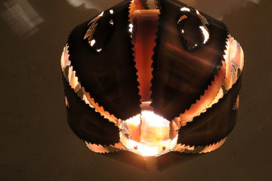 Brutalist Torch Cut Copper Pendant Light, Denmark 1970s – Pendant lamps (photo 8 of 14)