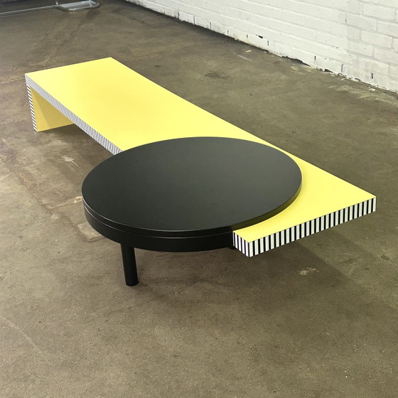 Image 1 of Memphis Wall Table By Antonia Astori In Yellow With Swivel Disc