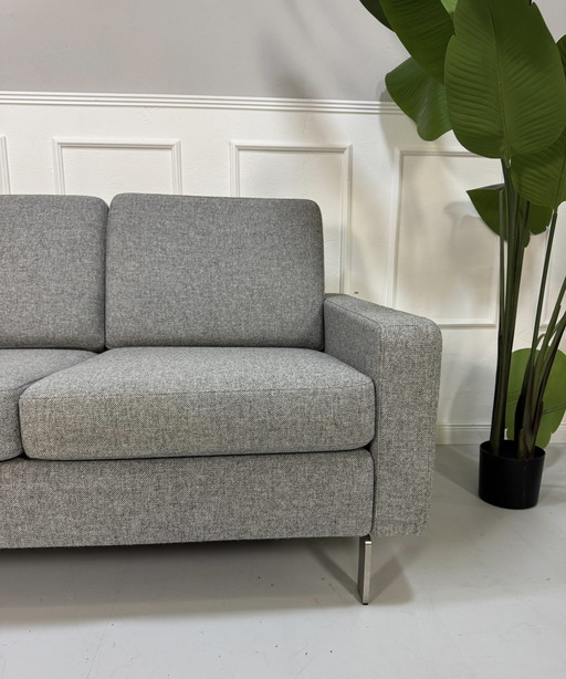 Cor Conseta Designer Sofa 2-Sitzer Stoff Grau Garnitur