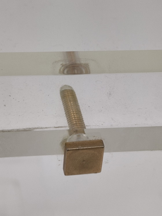 Image 1 of Chariot de bar en plexiglas style David Lange