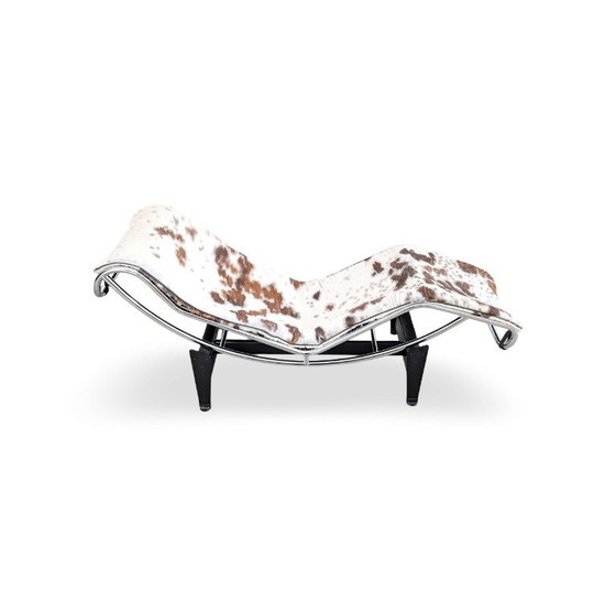 Replica Vintage LC4 Chaise Longue Pelle di Mucca Classico del Design, Sedie da camera, polished steel (foto 2 di 11)