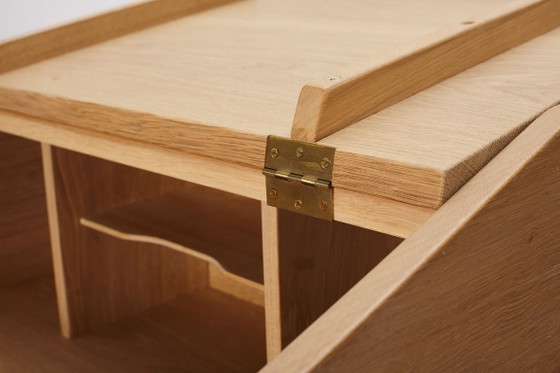 Sekretär aus Eichenholz, Dänemark, 1960er Jahre. – Schreibtisch, Wood, Brass (photo 10 of 16)