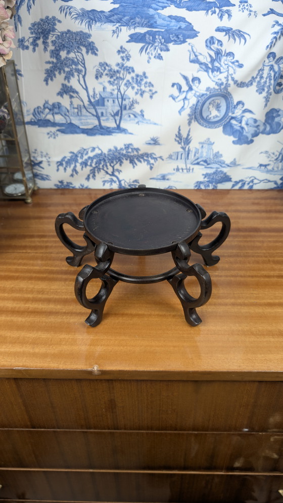 Image 1 of Antigua maceta o pedestal Art Nouveau de bronce chino mediados del siglo XX