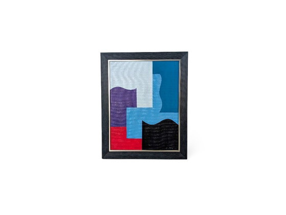 Image 1 of Framed wall art composition Möck burlap jute canvas shape