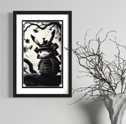 Kunstwerk Pikachu (Pokemon) Pikachu samurai