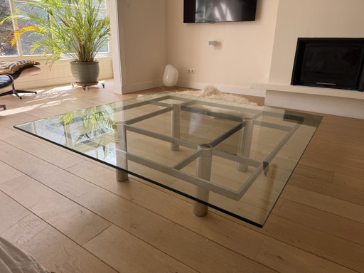 Gavina Coffee Table from the “André” Series by Tobia Scarpa, 1960s – salontafels, Chrome, Glass (photo 2 of 5)