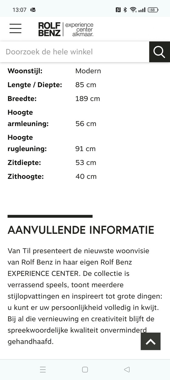 Image 1 of 2x Divano Rolf Benz Nero