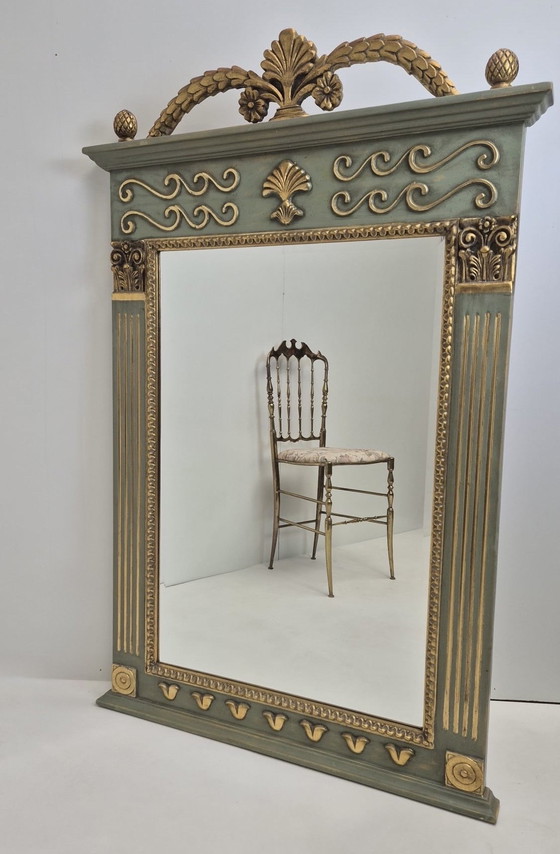 Image 1 of Vintage facet geslepen schouwspiegel Verno Collections goud mint XL