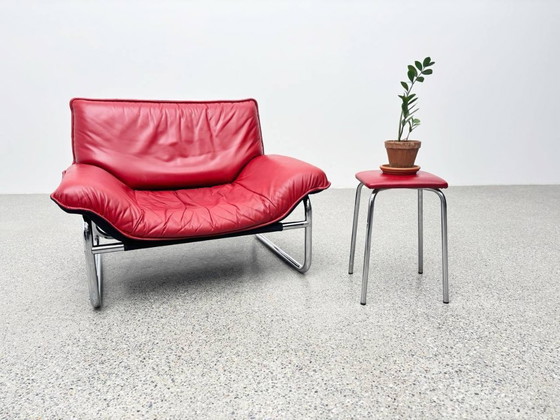 Image 1 of Bauhaus leather armchair by Johan Bertil Häggström for Ikea, 1970s