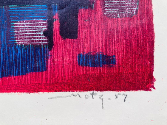 Image 1 of Wim Motz - Litografia colorata d'epoca - 1957