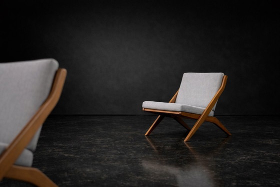 Image 1 of Chaises ciseaux suédoises vintage du milieu du XXe siècle, par Folke Ohlsson pour Bodafors, lot de 2, années 1960