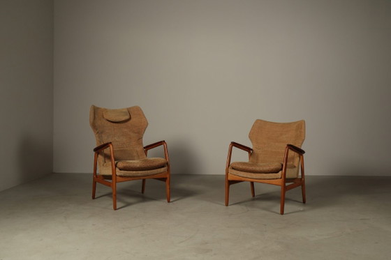 Arnold Madsen & Henry Schubell three-piece lounge set for Bovenkamp, 1960s – Seating area, Textile, Vintage (photo 4 of 16)