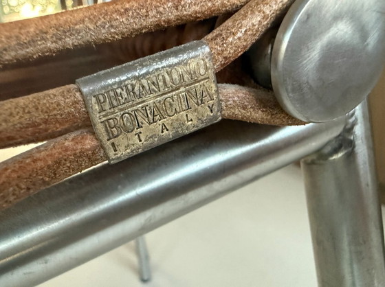 6x Sillas Pierantonio Bonacina 'Miss B' - Tito Agnoli (Fixer Uppers) – Sillas de comedor, Leather, rvs (photo 3 of 6)