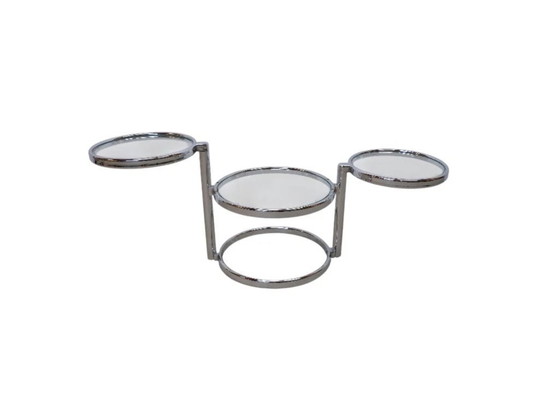 Bijzettafel Double Swivel – Glas, Chroom (photo 4 of 6)