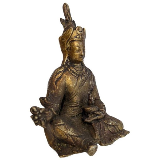 Antique Tibetan Bronze Guru Rinpoche – Lot 115 – beeldhouwkunst (photo 2 of 9)