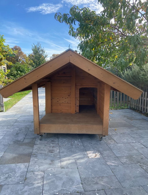 Handmade wooden dog house