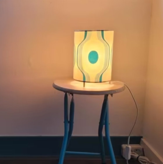 Image 1 of Vintage fabric design lamp 22 cm blue/white