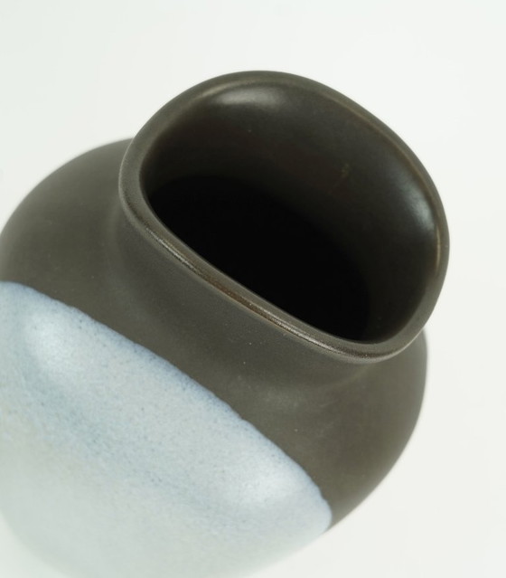 Image 1 of german mid century vase by majolika karlsruhe, two-tone decoration, fridegart glatzle, 1950s, model no. 6053